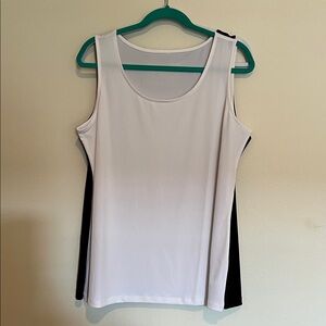 Susan Graver Liquid knit One white & one black shell tops.